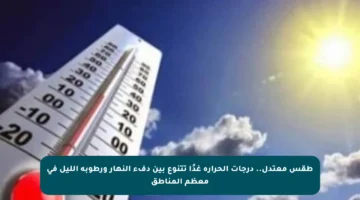 طقس معتدل.. درجات الحرارة غدًا تتنوع بين دفء النهار ورطوبة الليل في معظم المناطق